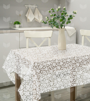 013 white Клеенка ПВХ в рулоне LACE (Муза) 1,32*22 м