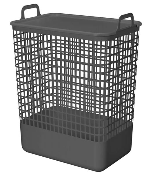 Корзина д/белья с крышкой "Кобо" 35л, серый 380*262*500 мм (7 шт) 435220811
