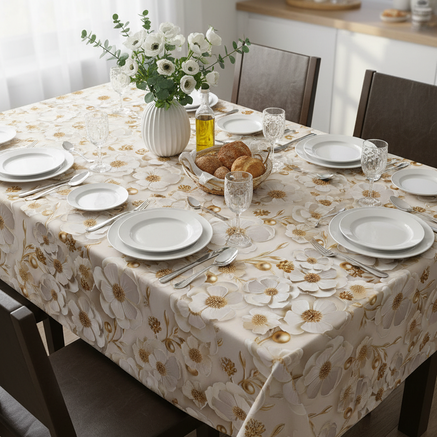 59195 Клеенка "Rosmory" () на тканной основе 1,37м*20м (КИТАЙ)