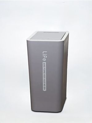 Ведро с крышкой узкое, СЕРОЕ 12л VMK10_G