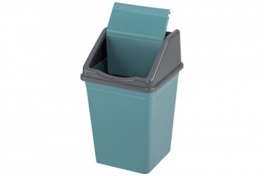 Ведро д/мусора с подвижной крышкой 5л бирюзово-синий/серый (16 шт) 940555