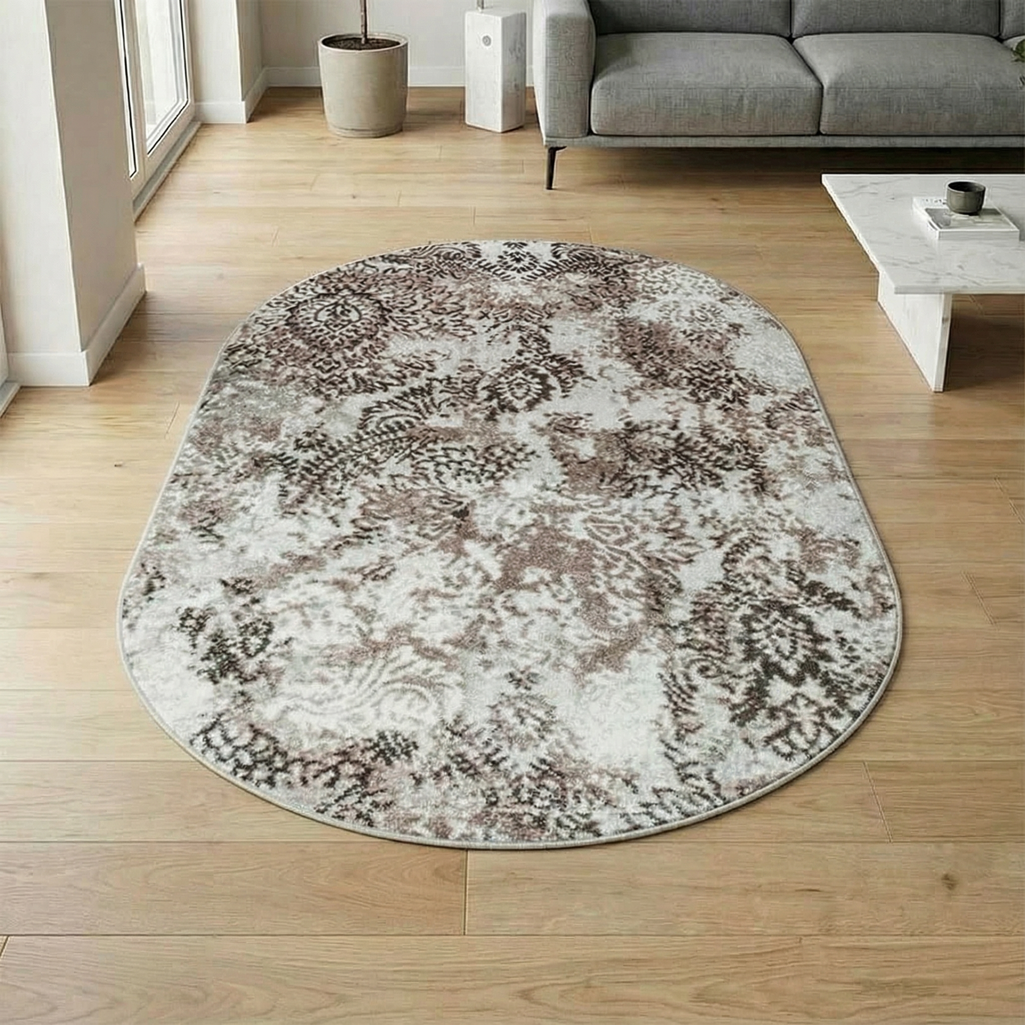 Ковер Фризе "Vision" 0,6х1,1 овал - f5394/b5o/vo