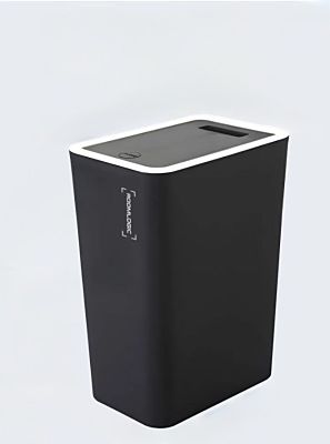 Ведро интерьерное с крышкой узкое, ЧЕРНОЕ 12л VMK12_Blk (24 шт)