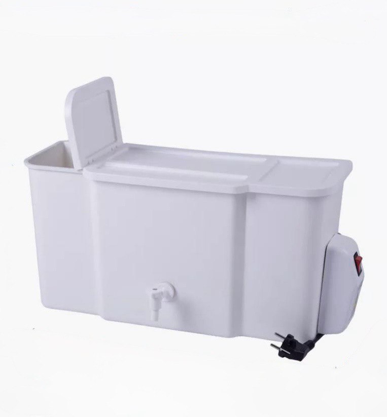 Бачок Водолей с ЭВН (без регул.), 17л,БЕЛЫЙ, кран пласт.1/2