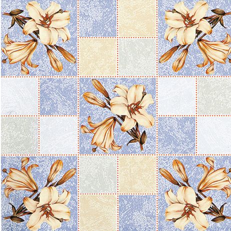 118C лилии в син. кл. Клеёнка "Декорама" 1,4*20м