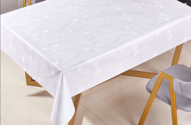 8342N Клеенка "BOGEMA-Богема"(65) шелкография на ткани(белая) 0,28мм*1,37м*20м 