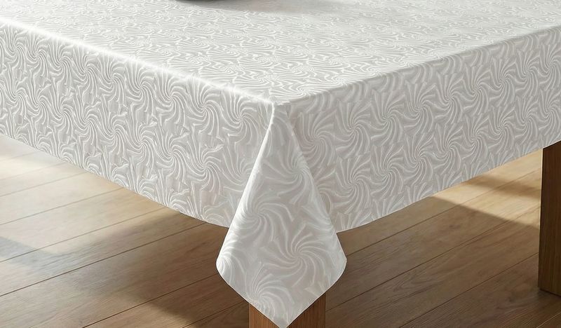 8383N Клеенка "BOGEMA-Богема" (21) шелкография на ткани (белая)  0,28мм*1,37м*20м