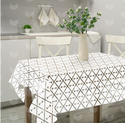 018 white Клеенка ПВХ в рулоне LACE (Муза) 1,32*22 м