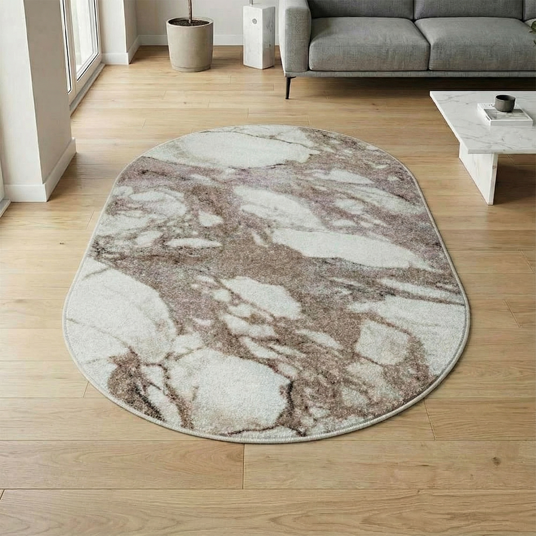 Ковер Фризе "Vision" 0,6х1,1 овал - f5377/c5o/vo