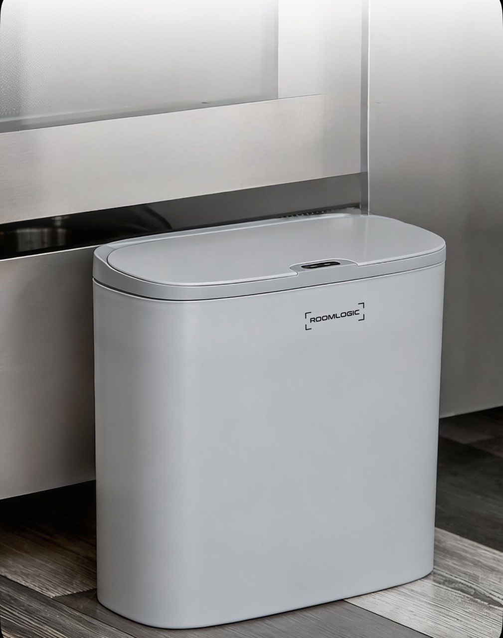 Ведро интерьерное СЕНСОРНОЕ узкое, СЕРОЕ 10л VME5_G (30 шт) + КРЕПЕЖ