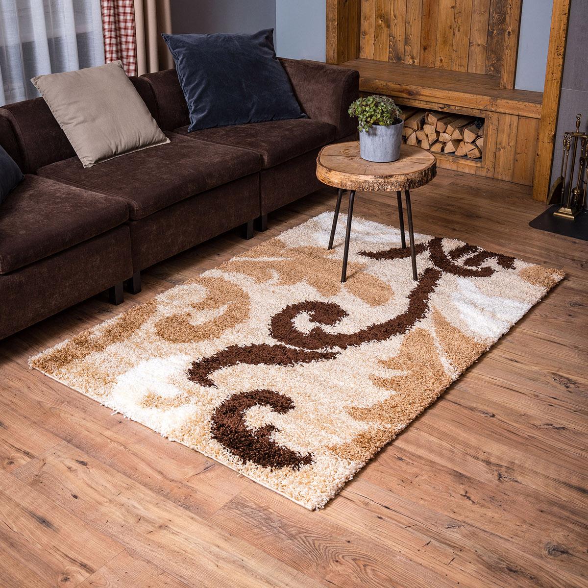 Ковер LAZANIA SHAGGY 2,0х3,0 прямой s756A-S01 BEIGE / CAMEL (РАСПРОДАЖА)