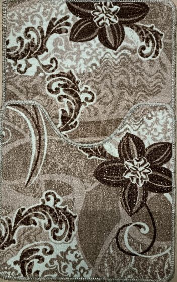 Коврик Люксор Люкс ПРИНТ комплект 50х80/50*50 см с вырезом (коричневый с рис1)ассорти