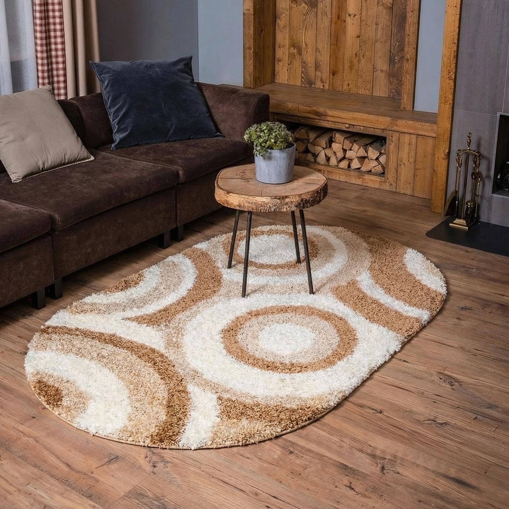 Ковер LAZANIA SHAGGY 1,2х1,8 овал s151A-S01 CREAM / BEIGE (РАСПРОДАЖА)