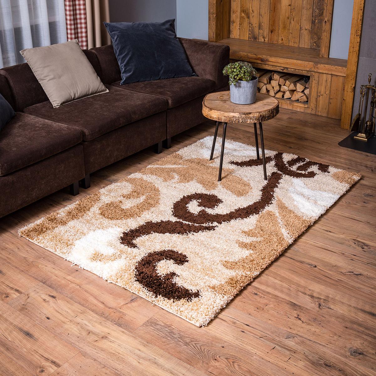 Ковер LAZANIA SHAGGY 1,0х2,0 овал s756A-S01 BEIGE / CAMEL (РАСПРОДАЖА)