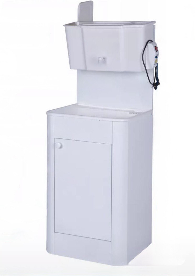 Умывальник "Дачный" с ЭВН (без регул.) бак Водолей, пластм. мойка 50*40, 17л., БЕЛЫЙ, кран пласт.1/2
