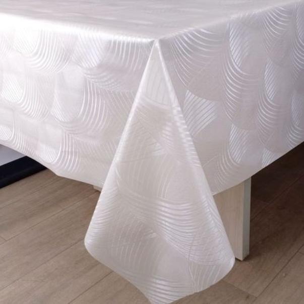 8539N Клеенка "BOGEMA"(38) шелкография на ткани (белая)0,28мм*1,37м*20м 