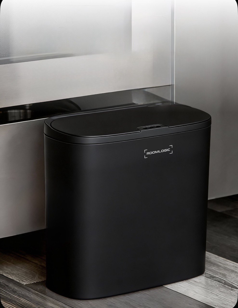 Ведро интерьерное СЕНСОРНОЕ узкое, ЧЕРНОЕ 10л VME5_Blk (30 шт) + КРЕПЕЖ