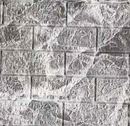 1R Панель Super Stick-Супер стик 3D самоклеящаяся 70х77 Кирпич мрамор черно-белый (10 шт/уп)3мм